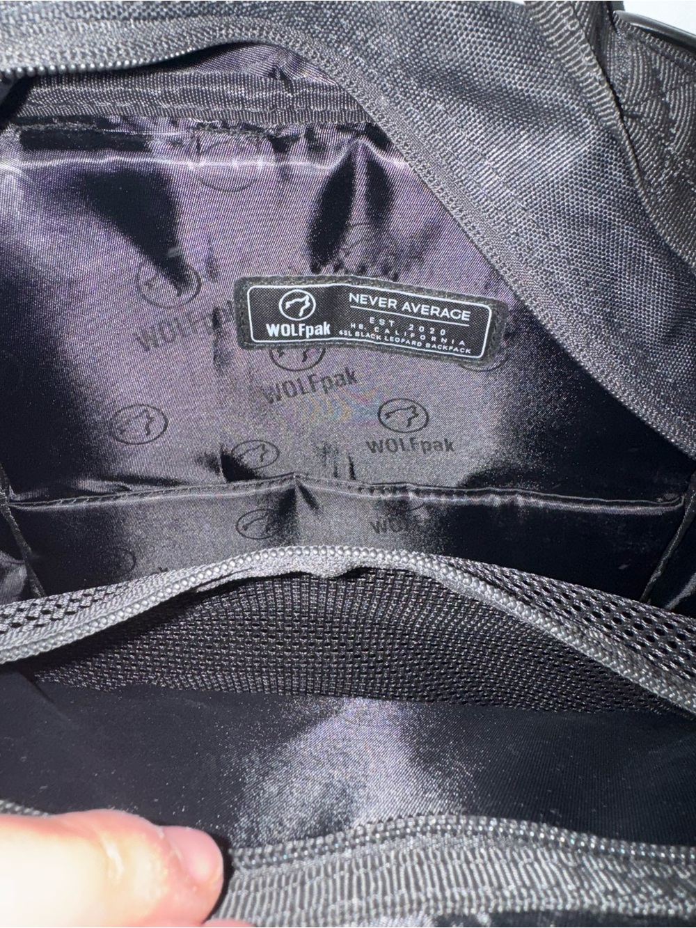 WOLF Black Tactical Backpack with Subtle Leopard Pattern - Picture 5 of 7